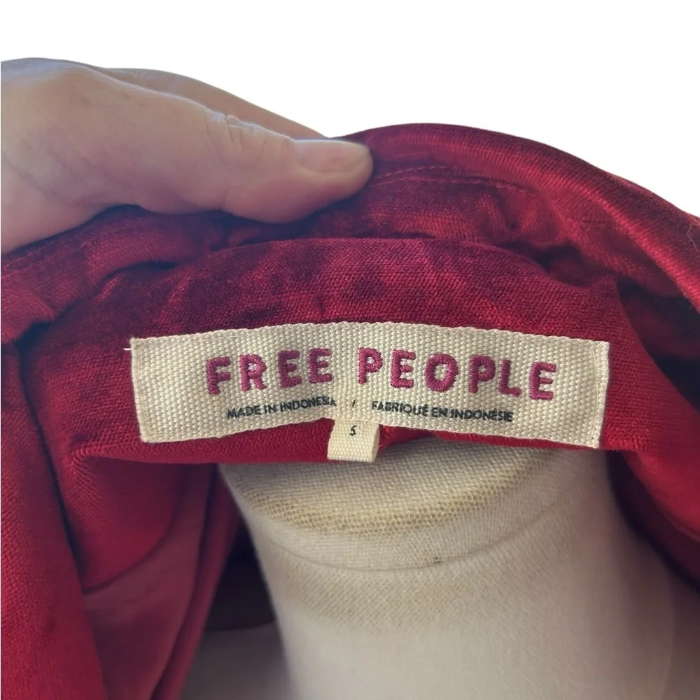 Free People Women's Velvet Ashby Blazer Cherry Juice Small